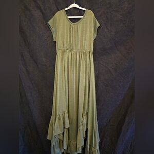 Elegant Joyfolie Mia Joy Olive Green Briley Girl's Ruffle Maxi Dress